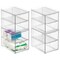 mDesign Plastic Stackable Bathroom Vanity Storage Organizer with Drawer